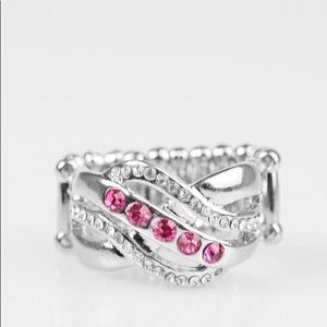 Pink and silver ring